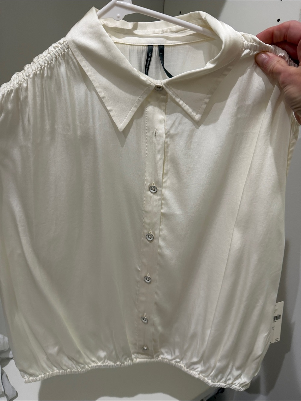 Women’s Cream Button-Front Blouse